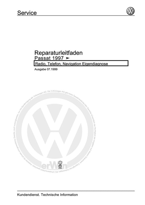Passat (1997 - 2005) Passat-Passat Variant Reparaturanleitung Radio, Telefon, Navigation Eigendiagnose