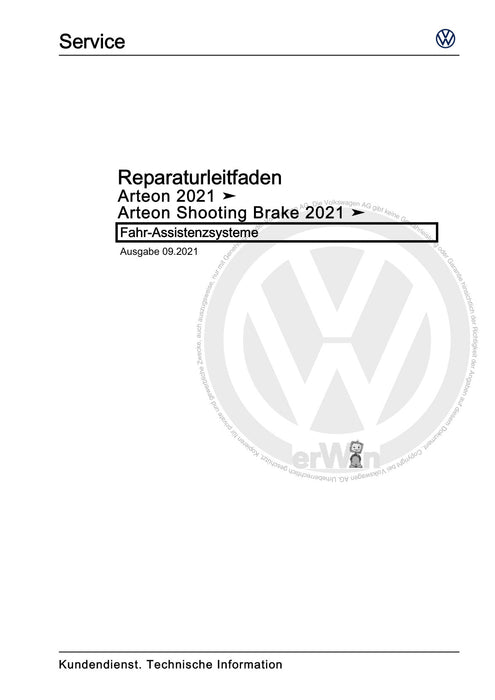 Arteon (2021+) Reparaturanleitung Fahr-Assistenzsysteme