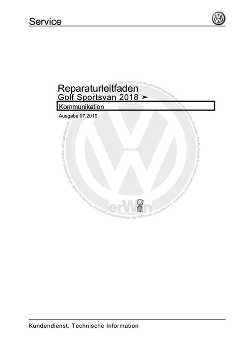 Golf VII (2013+2020)+Golf-Variant-Sportsvan Reparaturanleitung Kommunikation