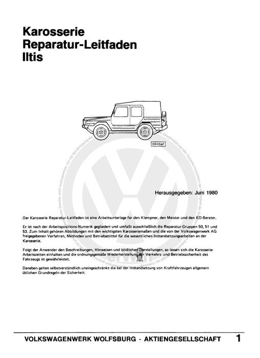 Iltis (1979 - 1988) Reparaturanleitung Karosserie-Instandsetzung
