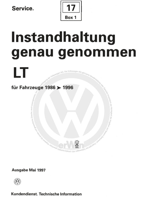 LT (1975 - 1996) Maintenance handbook (IGG) Heft 17+LT 1986 - 1996