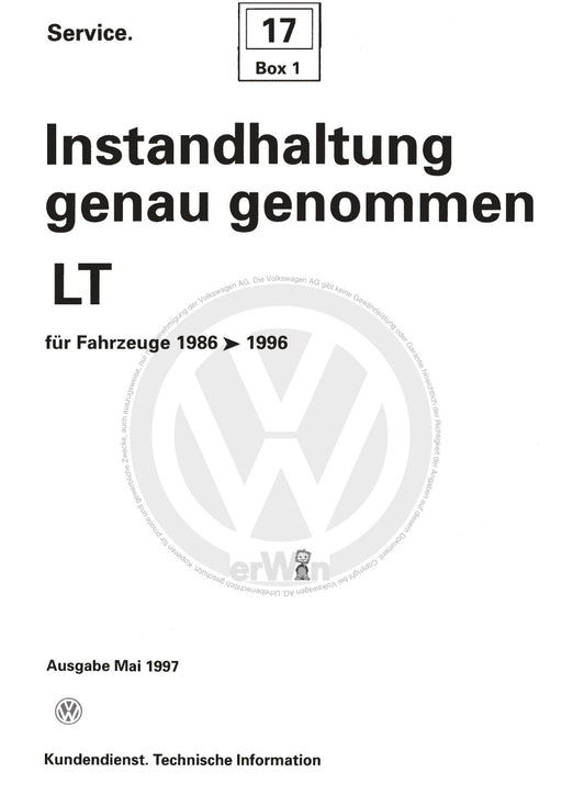 LT (1975 - 1996) Maintenance handbook (IGG) Heft 17+LT 1986 - 1996