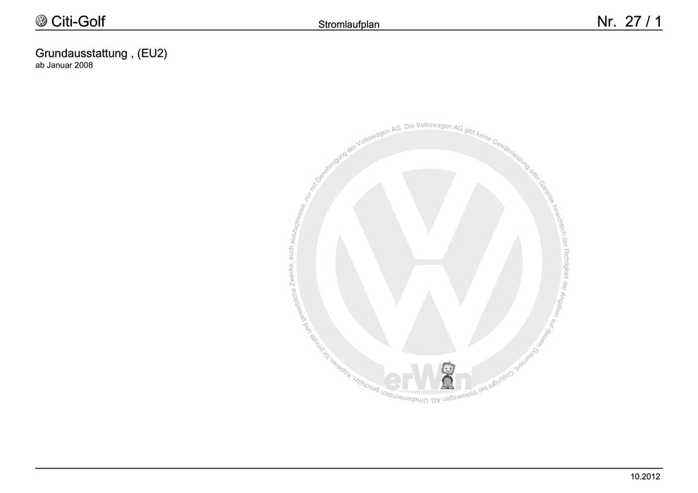 Caddy (1997 - 2002) Caddy Pickup Stromlaufplan Grundausstattung, (EU2), ab Januar 2008