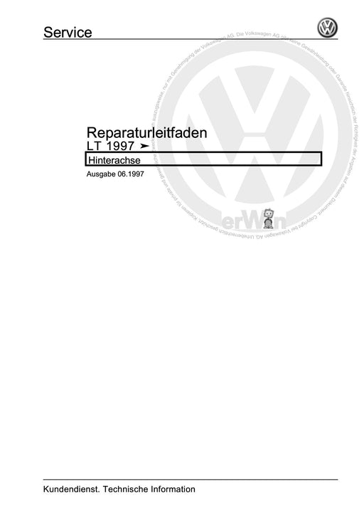 LT (1996 - 2006) Reparaturanleitung Hinterachse