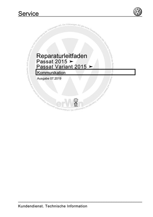Passat (2011+) Passat-Passat Variant Reparaturanleitung Kommunikation