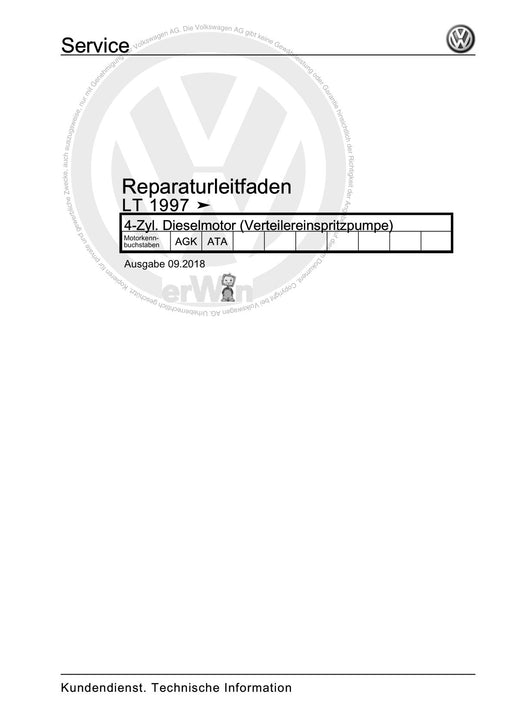 LT (1996 - 2006) Reparaturanleitung 4-Zyl. Dieselmotor (Verteilereinspritzpumpe)