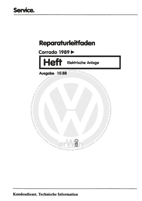 Corrado (1988 - 1995) Reparaturanleitung Elektrische Anlage