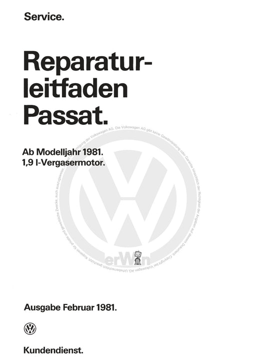 Passat (1982 - 1988) Passat-Santana Reparaturanleitung 1,9-l-Vergasermotor WN