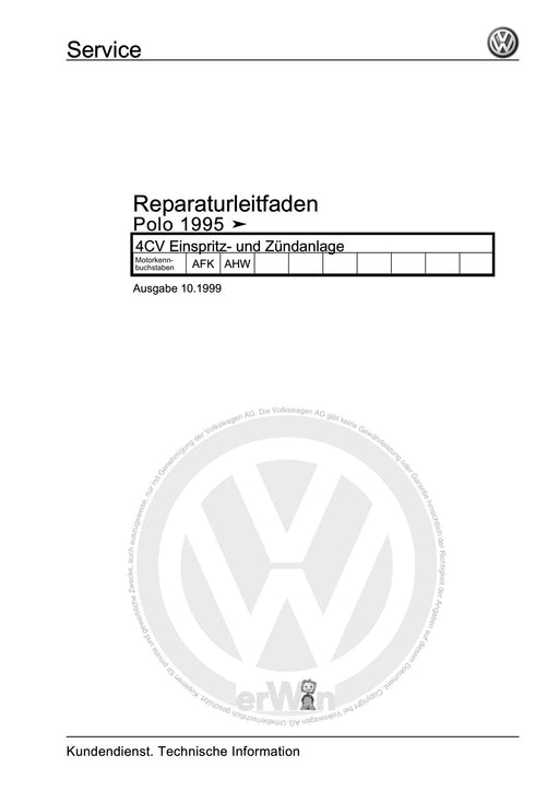Polo (1995 - 2002) Polo Reparaturanleitung 4CV Einspritz- und Zündanlage