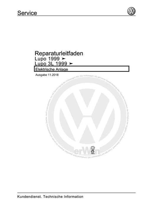Lupo (1998 - 2006) Reparaturanleitung Elektrische Anlage