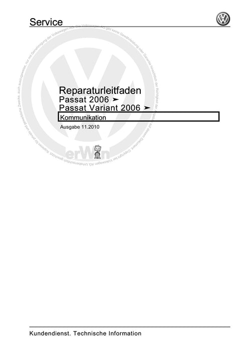 Passat (2005 - 2008) Passat-Passat Variant Reparaturanleitung Kommunikation