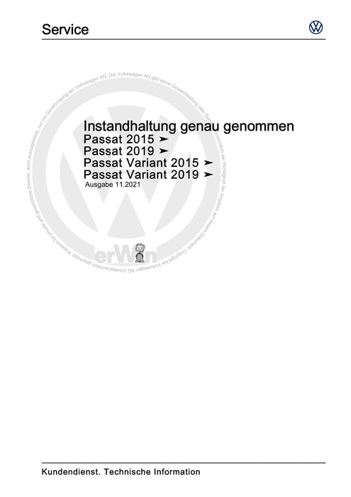 Passat (2019+) Maintenance handbook (IGG) Instandhaltung genau genommen