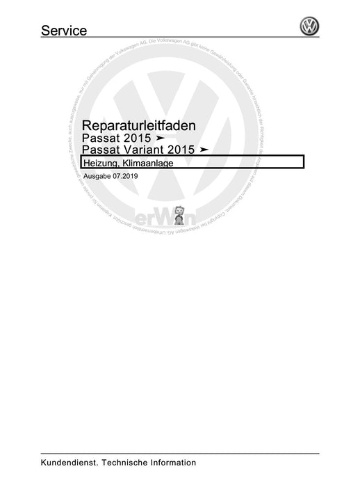 Passat (2011+) Passat-Passat Variant Reparaturanleitung Heizung, Klimaanlage