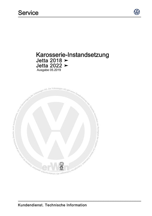 Jetta (2014+) Reparaturanleitung Karosserie-Instandsetzung