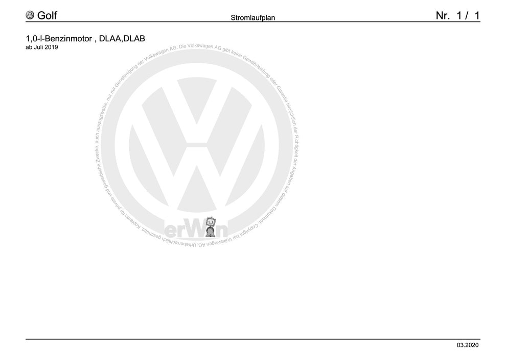 Golf VIII (2020+)+Golf-Variant-Sportsvan Stromlaufplan 1,0-l-Benzinmotor, DLAB, ab Juli 2019