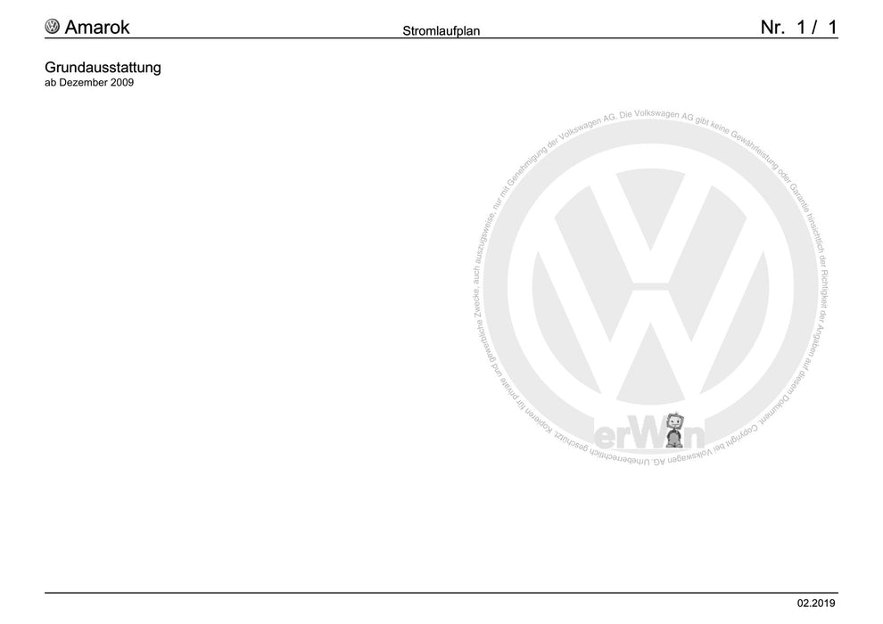 Amarok (2011+) Stromlaufplan Grundausstattung, ab Dezember 2009