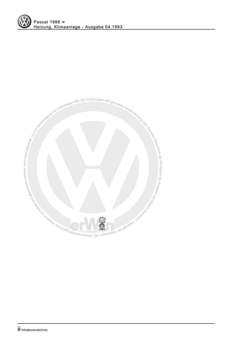 Passat (1988 - 1994) Passat-Passat Variant Reparaturanleitung Heizung, Klimaanlage