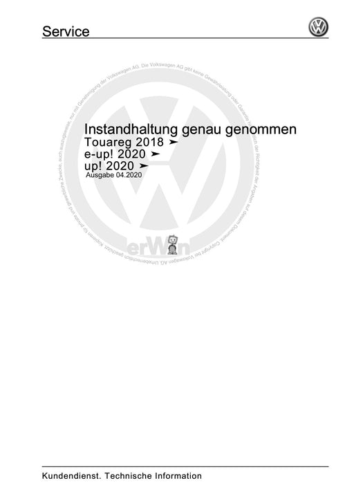 Touareg (2018+) Maintenance handbook (IGG) Instandhaltung genau genommen
