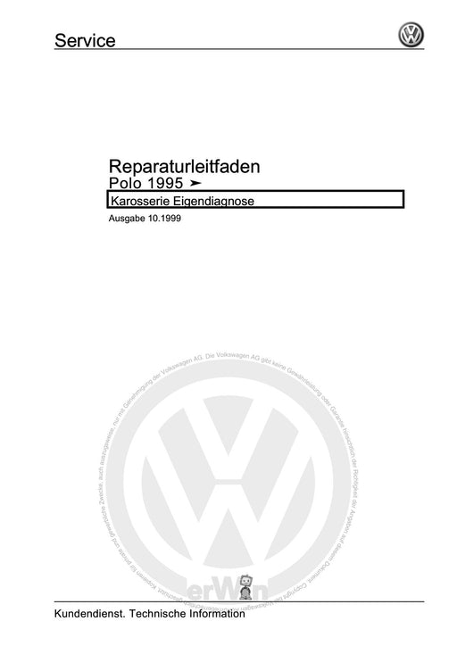 Polo (1995 - 2002) Polo Reparaturanleitung Karosserie Eigendiagnose
