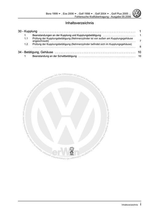 EOS (2006+) Reparaturanleitung Fehlersuche Kraftübertragung