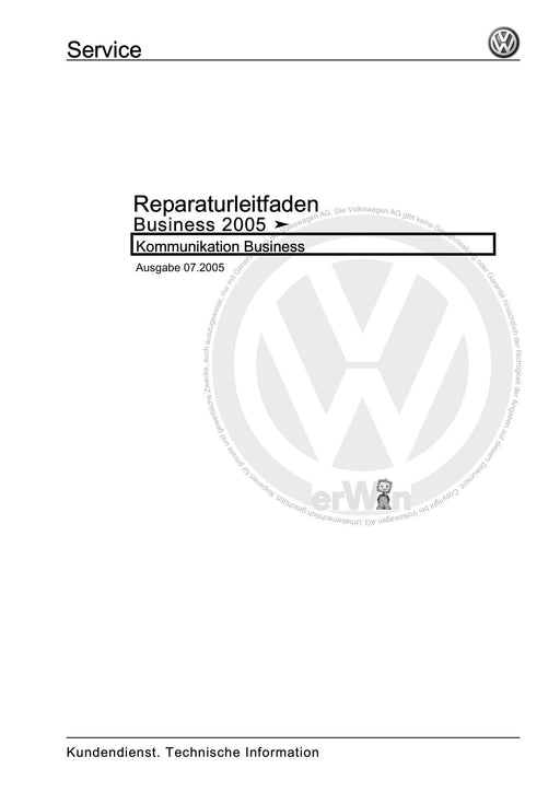 Transporter (2003 - 2007) Reparaturanleitung Kommunikation Business