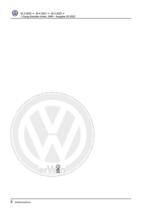 ID.4 (2020+) E2, E21] Reparaturanleitung 1 Gang-Getriebe hinten, 0MH