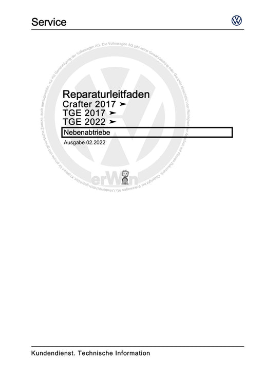 Crafter (2017+) Reparaturanleitung Nebenabtriebe