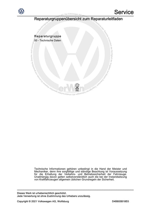 Arteon (2018 - 2020) Reparaturanleitung Handbuch zur Suche und Diagnose von Geräuschen