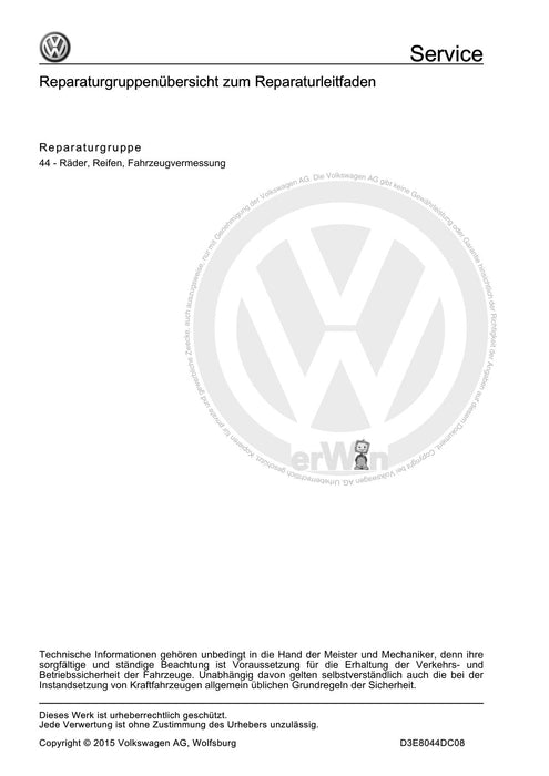 EOS (2006+) Reparaturanleitung Ratgeber Räder, Reifen