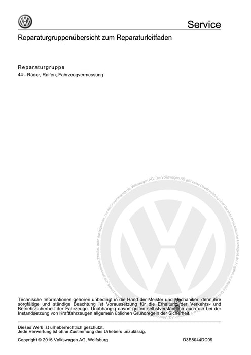 Passat CC (2009) Reparaturanleitung Ratgeber Räder, Reifen