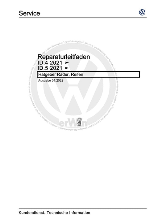 ID.4 (2020+) E2, E21] Reparaturanleitung Ratgeber Räder, Reifen