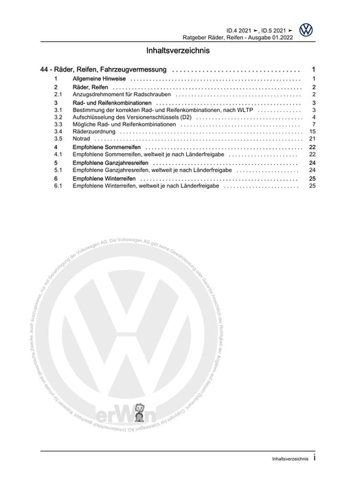 ID.5 (2021+) Reparaturanleitung Ratgeber Räder, Reifen