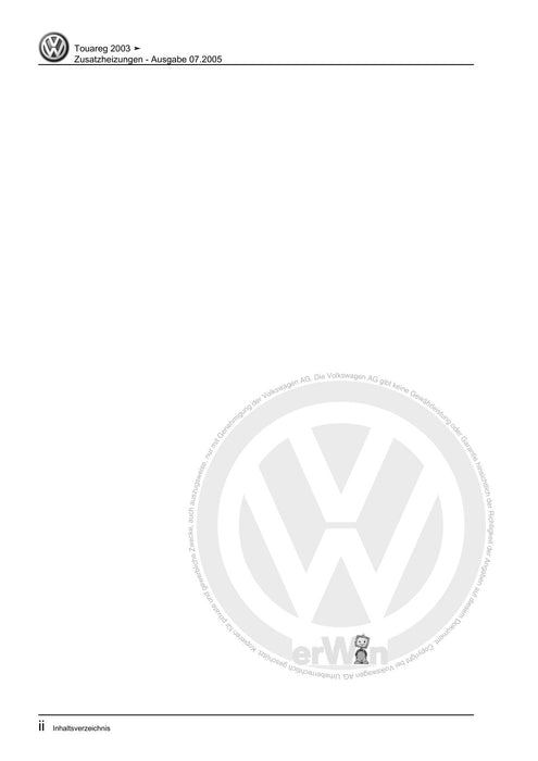 Touareg (2003 - 2017) Reparaturanleitung Zusatzheizungen