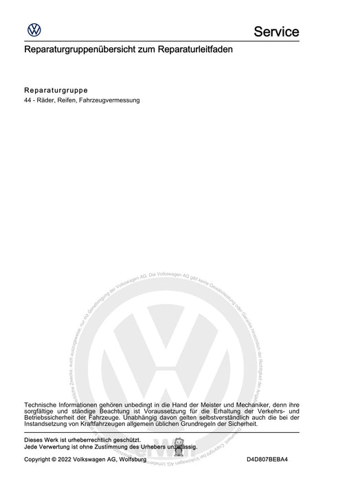 Caddy (2021+) Reparaturanleitung Ratgeber Räder, Reifen