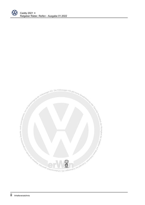 Caddy (2021+) Reparaturanleitung Ratgeber Räder, Reifen