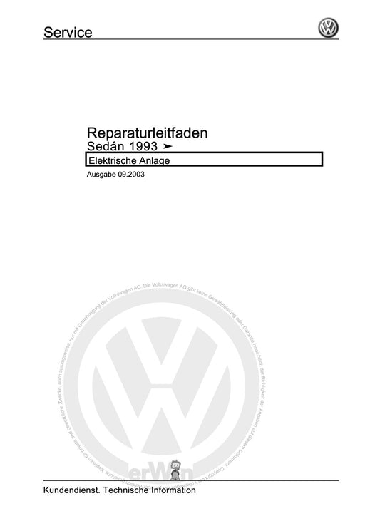Sedan-Käfer (1998 - 2004) Reparaturanleitung Elektrische Anlage