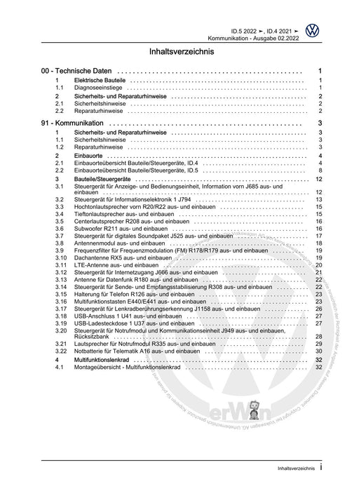 ID.4 (2020+) E2, E21] Reparaturanleitung Kommunikation
