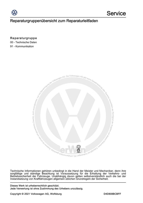 T-Cross (2019+) Reparaturanleitung Kommunikation