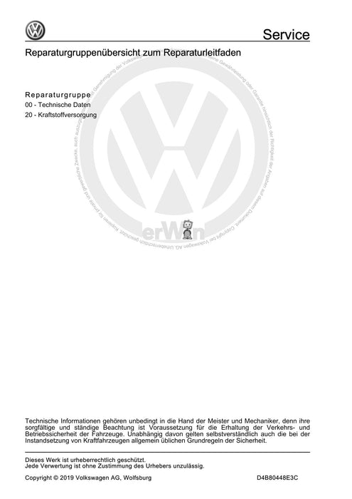 Crafter (2006 - 2016) Reparaturanleitung Kraftstoffversorgung - Dieselmotoren