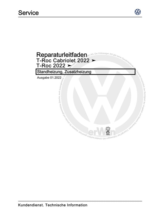T-Roc (2018 - 2022) Reparaturanleitung Standheizung, Zusatzheizung