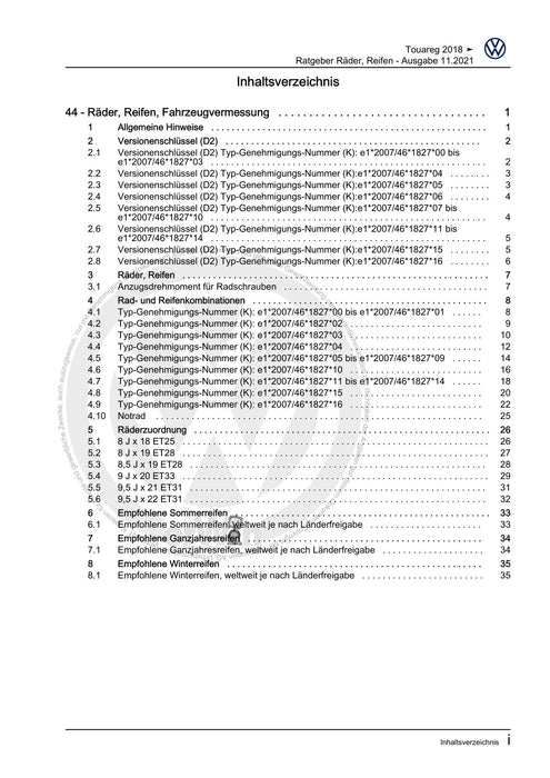 Touareg (2018+) Reparaturanleitung Ratgeber Räder, Reifen