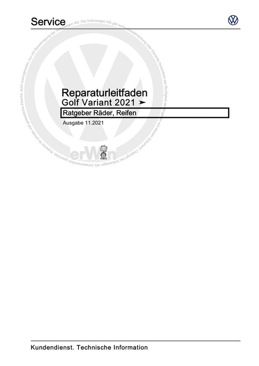 Golf VIII (2020+)+Golf-Variant-Sportsvan Reparaturanleitung Ratgeber Räder, Reifen