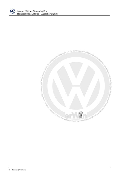 Sharan (2011+) Reparaturanleitung Ratgeber Räder, Reifen