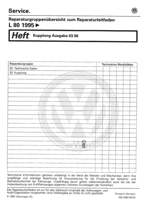 L 80 (1995 - 2001) Reparaturanleitung Kupplung