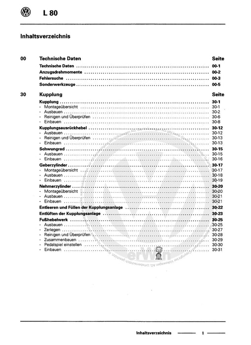 L 80 (1995 - 2001) Reparaturanleitung Kupplung