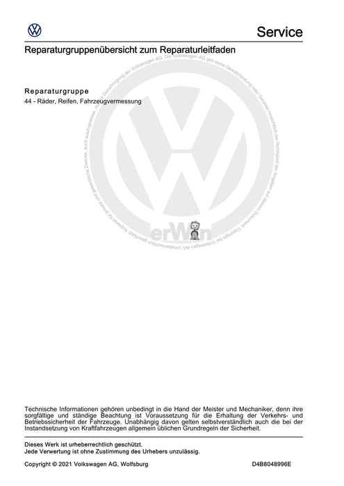 Passat (2011+) Passat-Passat Variant Reparaturanleitung Ratgeber Räder, Reifen