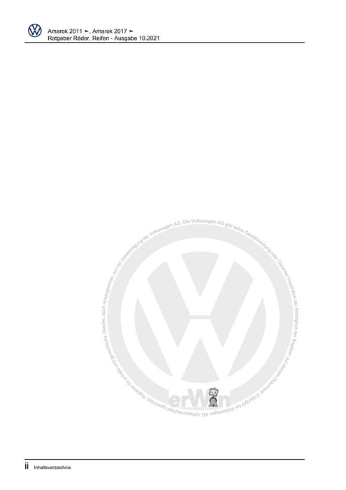 Amarok (2011+) Reparaturanleitung Ratgeber Räder, Reifen