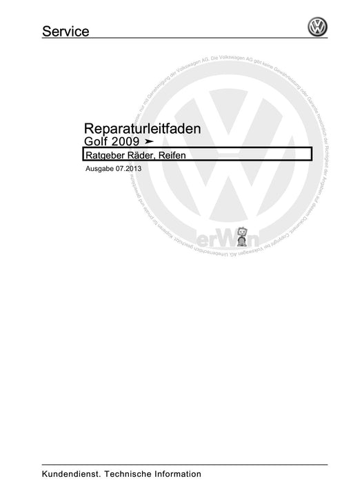 Golf VI (2009 - 2013) Golf-Plus-Cabriolet-Variant Reparaturanleitung Ratgeber Räder, Reifen