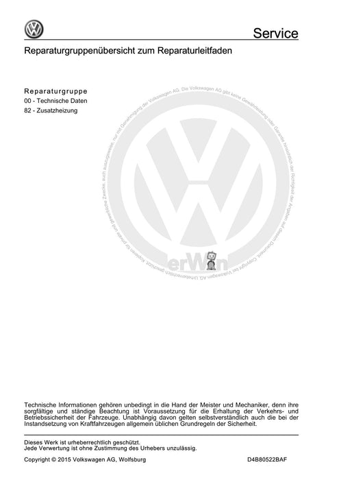 Sharan (2011+) Reparaturanleitung Standheizung, Zusatzheizung