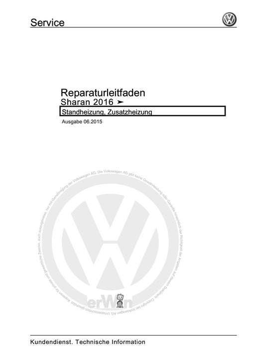 Sharan (2011+) Reparaturanleitung Standheizung, Zusatzheizung